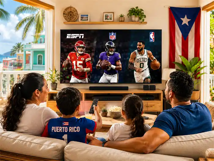 Puerto Rico family watching TV